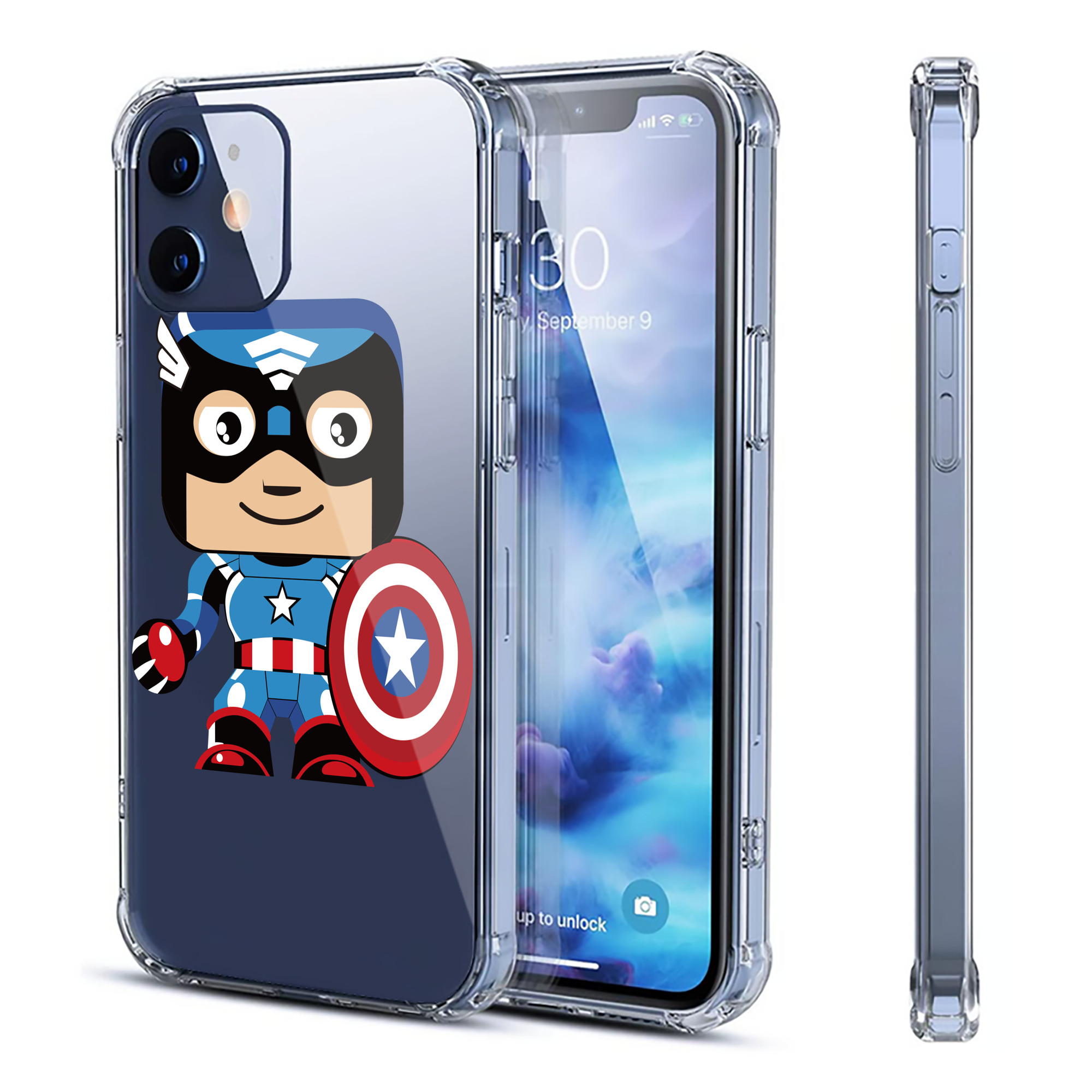（画像用） アベンジャーズ The Avengers 【iPhone 12シリーズ対応】透明スマホケース（クリアソフトケース）